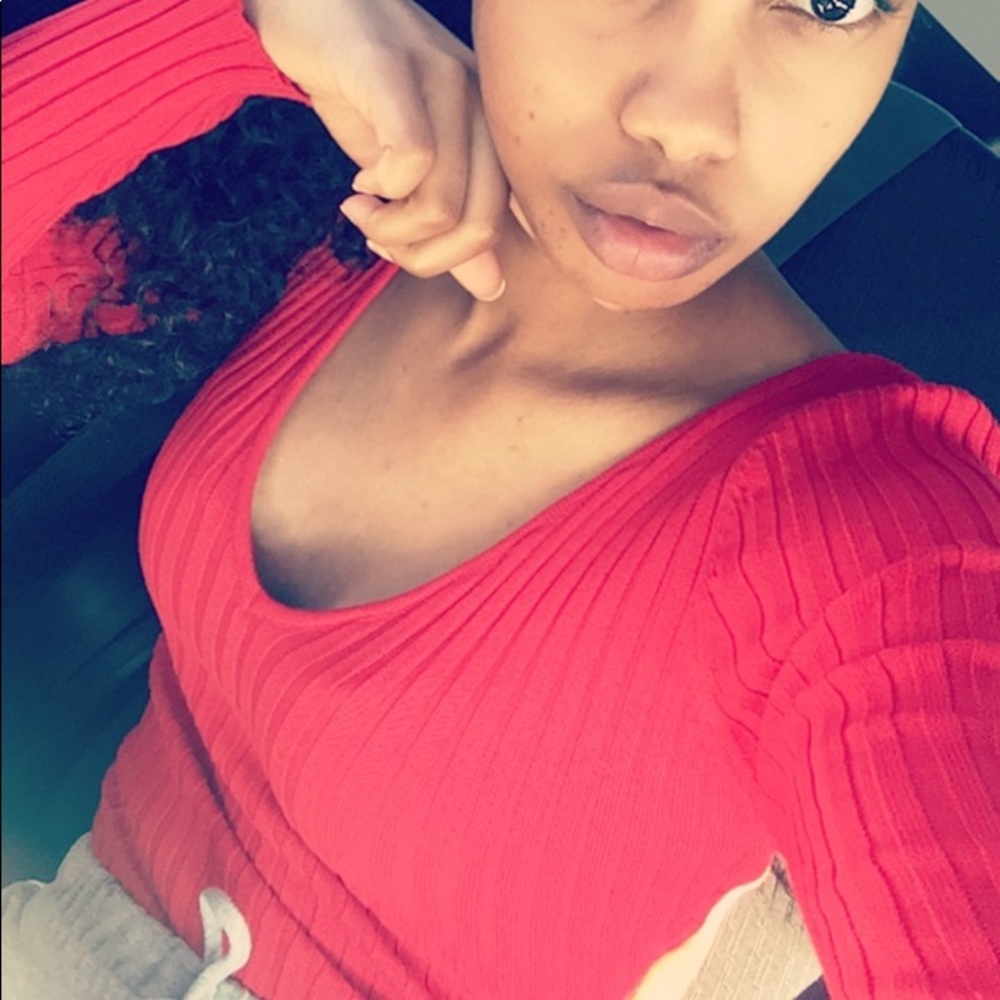 Red long sleeve bodysuit (off shoulder as well)